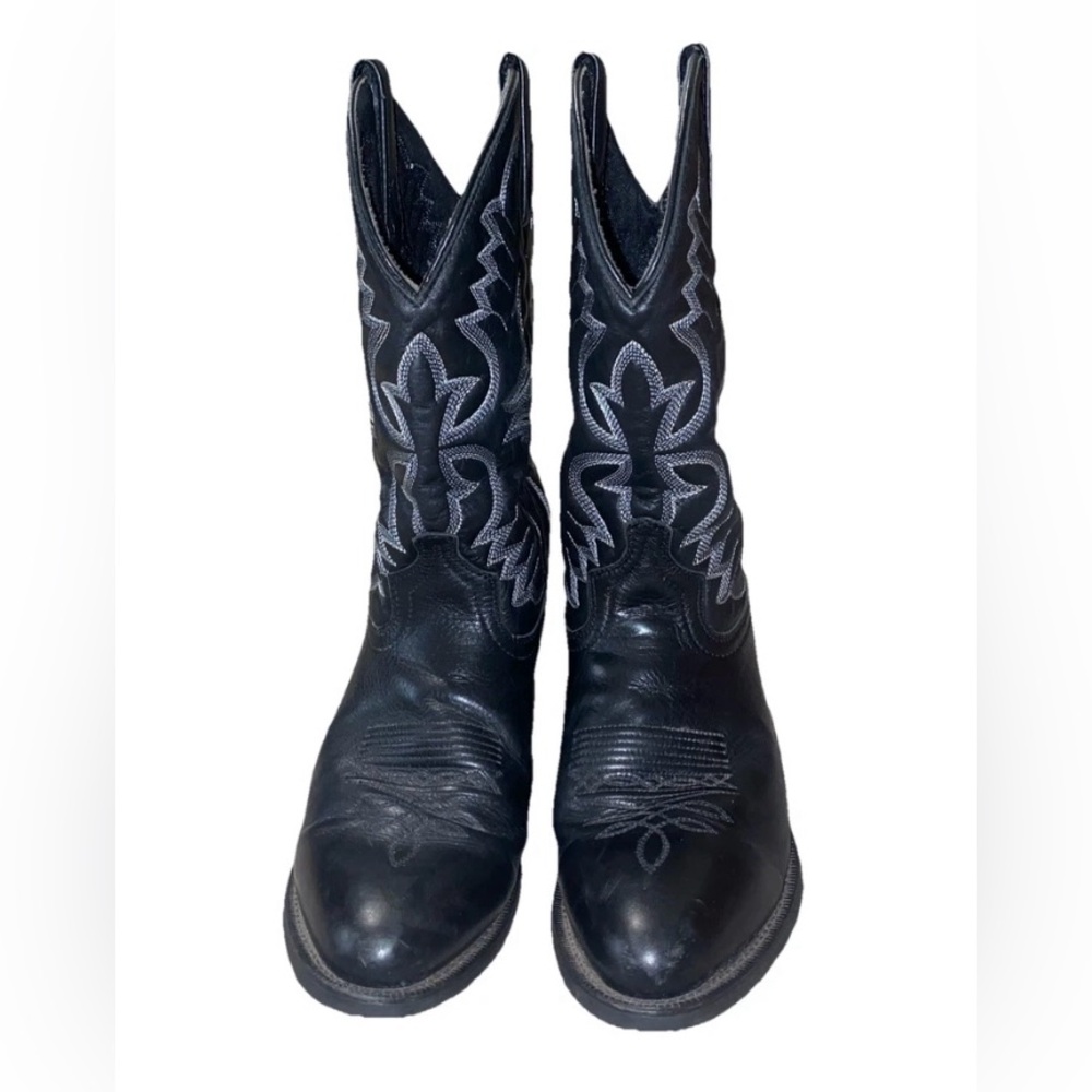 Laredo Black Leather Pull Up Western Boots Men’s Size 9D Style 032974